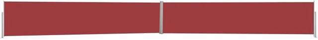 Berkfield Home Red Retractable Side Awning for Patio, W/H: 1200 x 140 cm