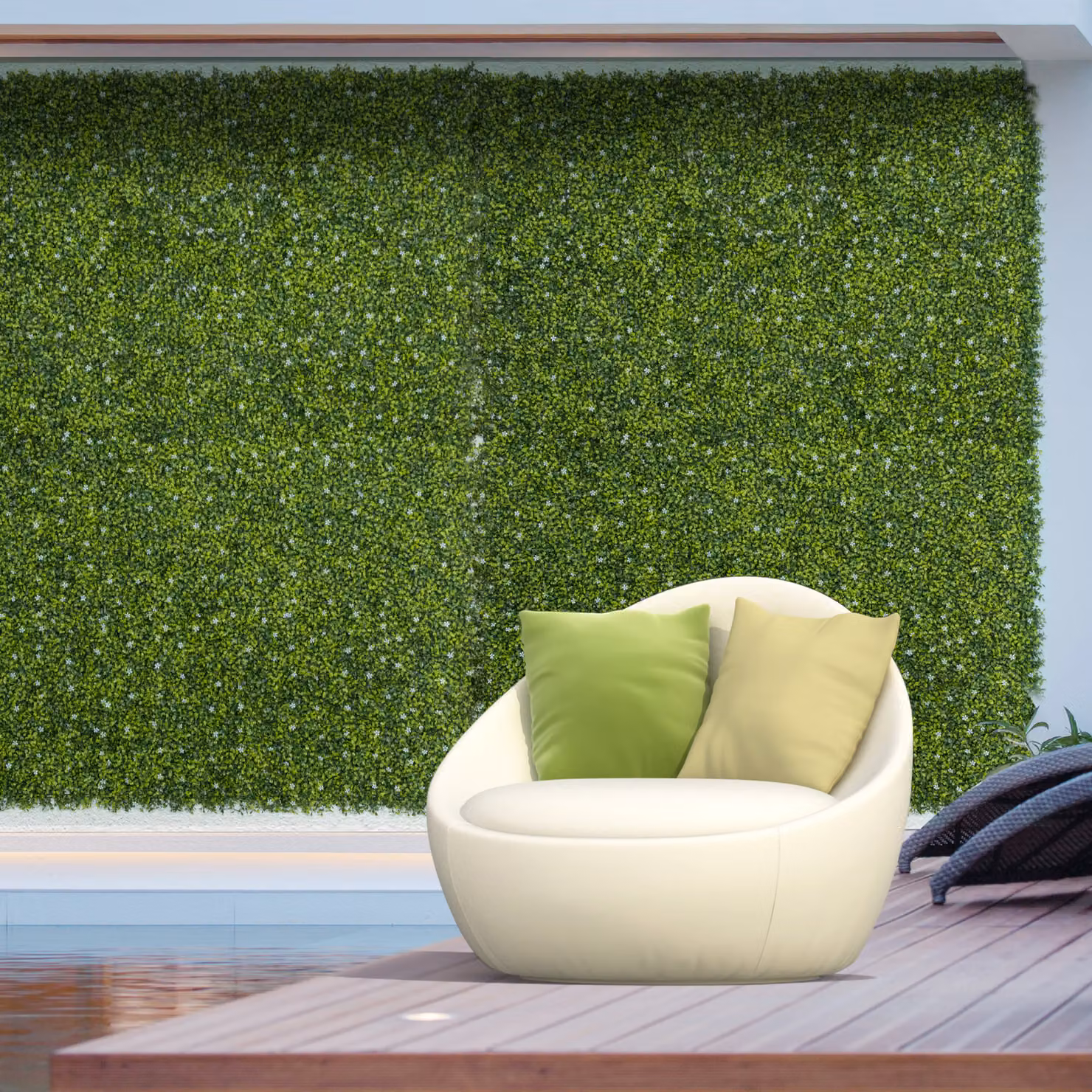 Outsunny 12-Piece Artificial Boxwood Wall Panels, Green Faux Hedge Privacy Fence Screen, W/D/H: 50 x 50 x 50 cm – 2