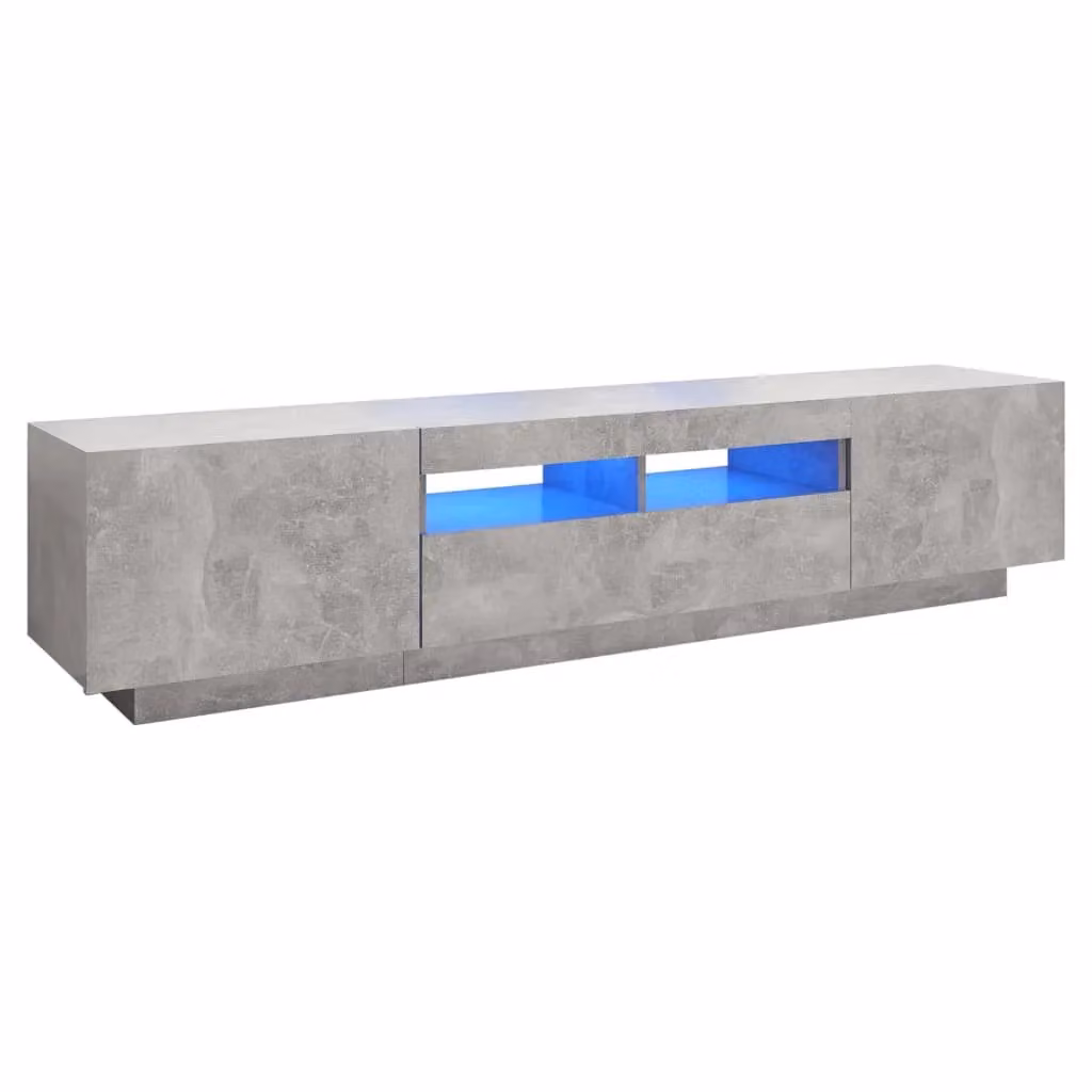 Berkfield Home Modern TV Cabinet with Integrated LED Lights in Concrete Grey, W/D/H: 180 x 40 x 35 cm – 2