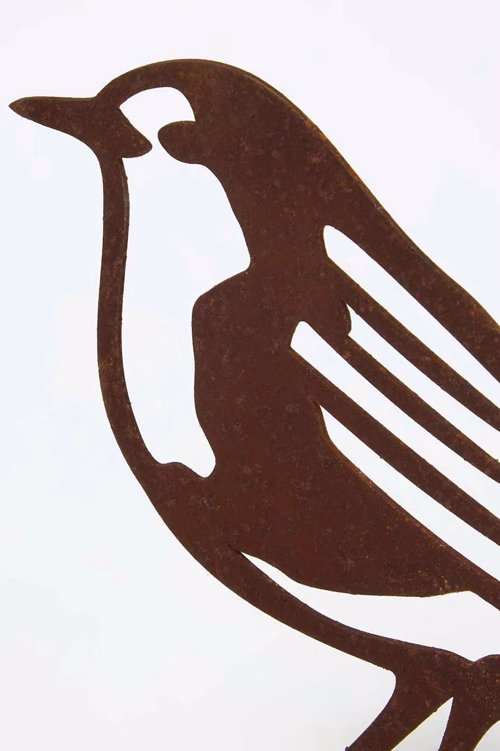 HOMESCAPES Brown Steel Robin Bird Garden Fence Topper – 4