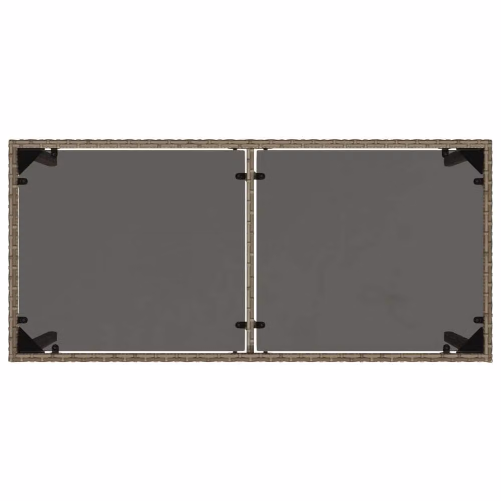 Berkfield Home Grey Poly Rattan Garden Table with Glass Top W/D/H: 115 x 54 x 74 cm – 4