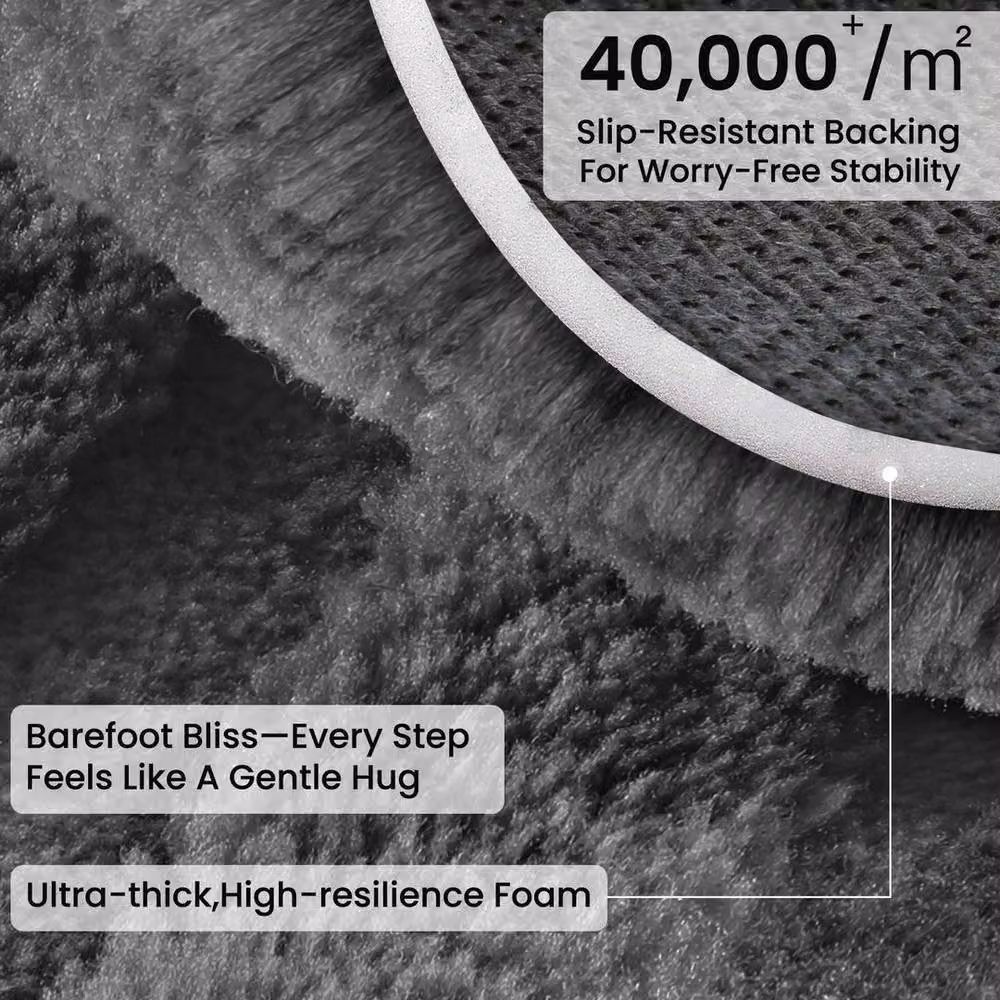 SPETLEK Abstract 3D Area Rug in Dark Grey, Modern Rectangular Polyester Rug for Living Room and Bedroom, W/D: 200 x 300 cm – 4
