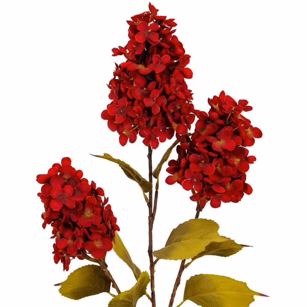 Lemon Pavilion Dark Red Spear Hydrangea Artificial Flower Spray, Height: 97 cm – 2