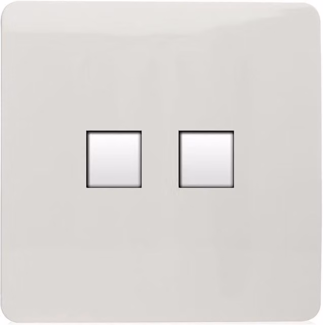 Trendi Switch 2 Gang RJ45 Cat 6 PC Ethernet Flush Socket in Black