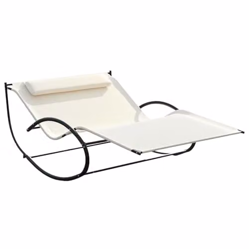 Outsunny Double Hammock Chair Sun Lounger in White