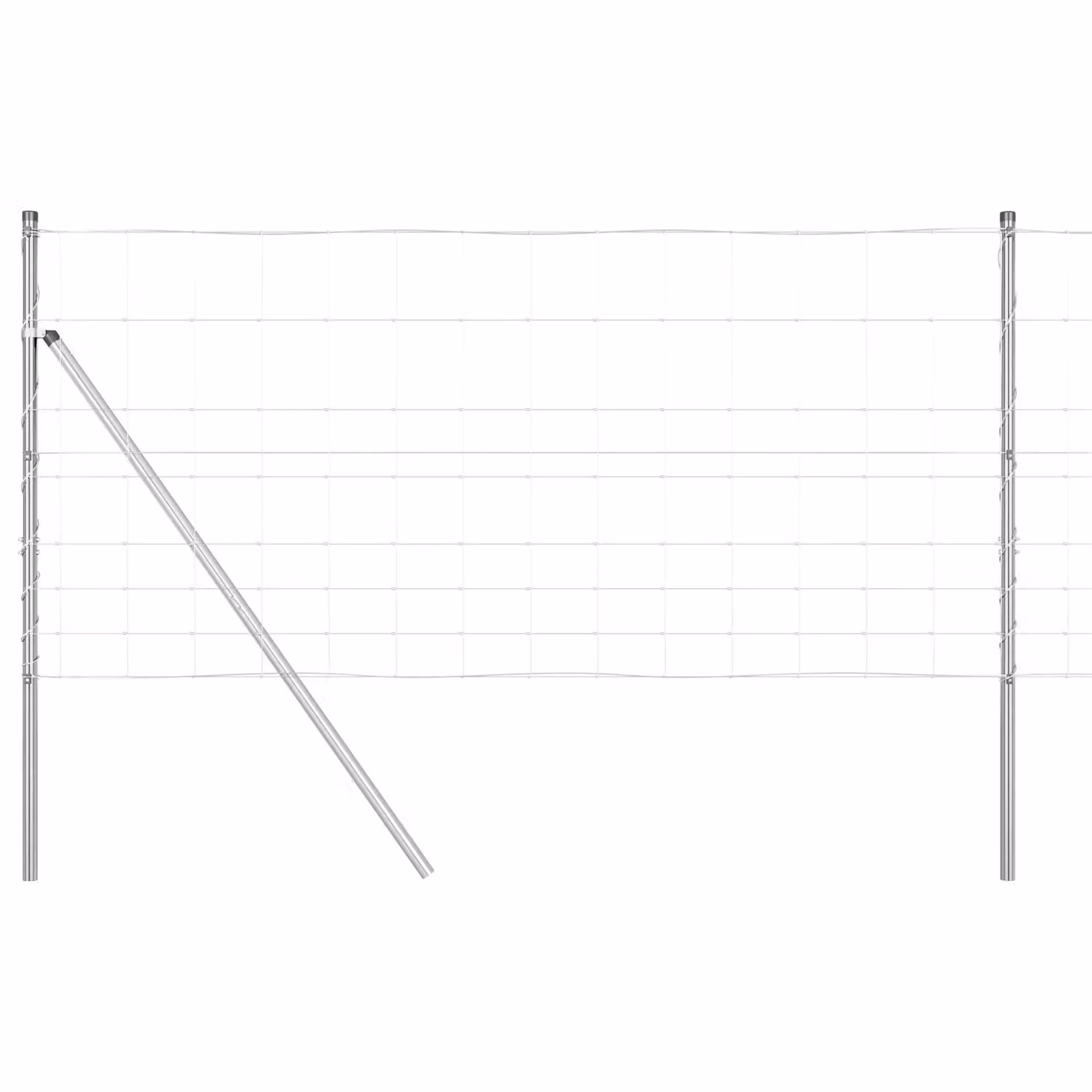 Berkfield Home Field Fence in Silver Galvanised Steel, 1 x 50 m – 2
