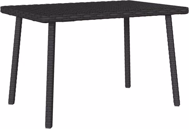 Berkfield Home Garden Rectangular Coffee Table in Black Poly Rattan, W/D/H: 60 x 40 x 37 cm – 1