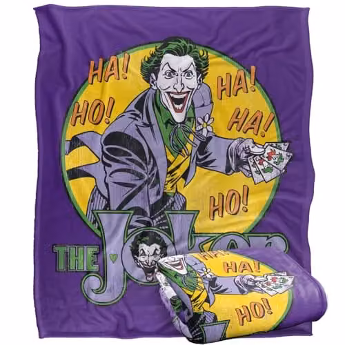 Logovision DC Originals The Joker Silky Touch Super Soft Fleece Throw Blanket, Multicolour, W: 127 cm x D: 152.4 cm – 1