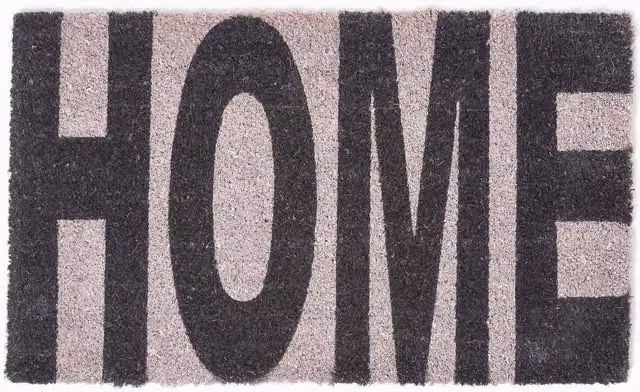 Homescapes Plain Black Natural Coir Doormat