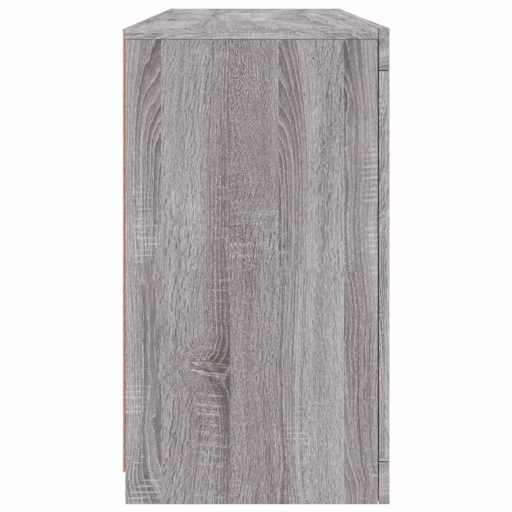 Berkfield Home Modern Grey Sideboard with Integrated LED Lights W/D/H: 142.5 x 37 x 67 cm – 5