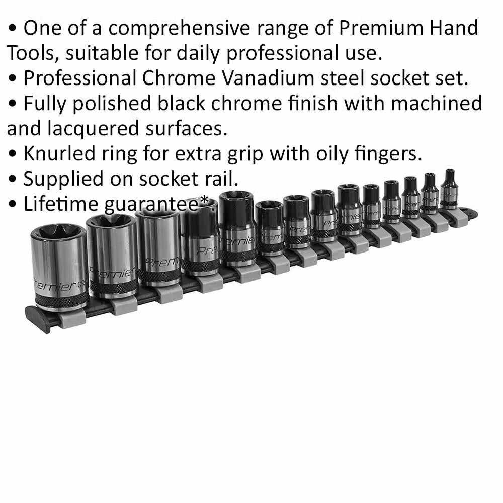 Loops 14 Pack TRX Star Socket Set in Black Chrome – 2