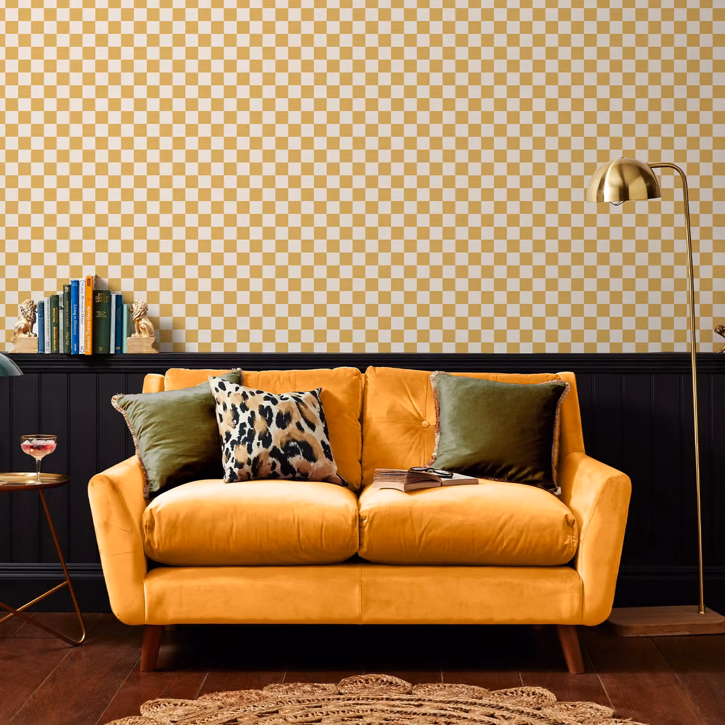 Envy Check me Out Butterscotch Yellow Checkered Wallpaper, W: 52 cm, H: 1000 cm – 2