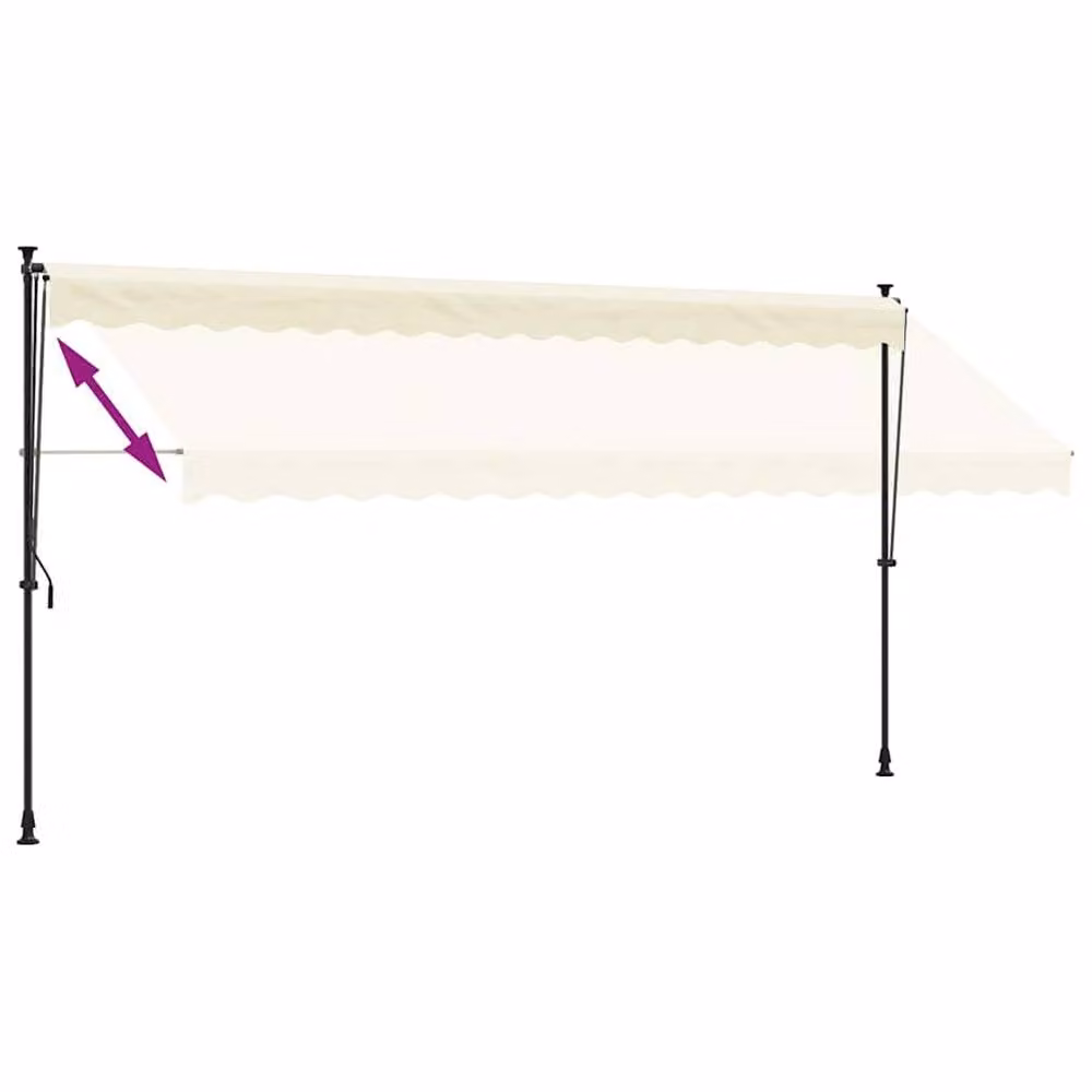 Berkfield Home Retractable Awning in Beige with Steel Frame, W: 400 cm, D: 150 cm