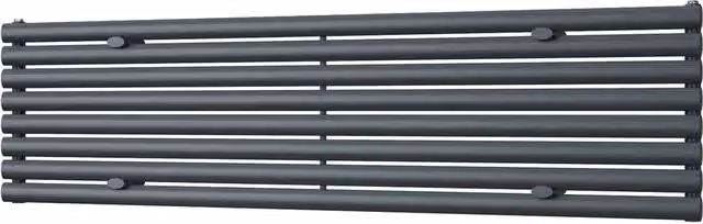 UK Radiators Omeara Axis Anthracite Elliptical Tube Horizontal Designer Radiator, W: 180 cm, H: 46.4 cm – 1