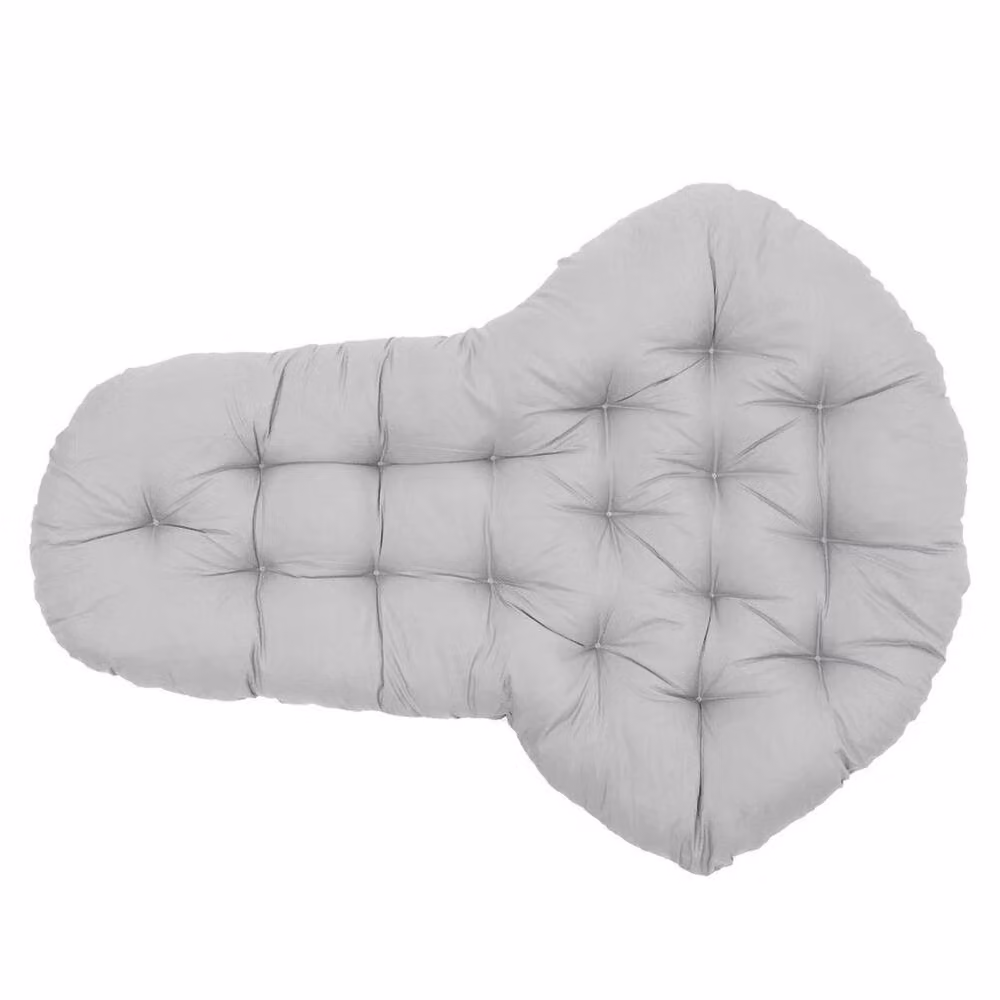 PAWNORA Light Grey Oval Garden Egg Chair Cushion Seat Pad with Water Repellent Polyester Fabric – 2