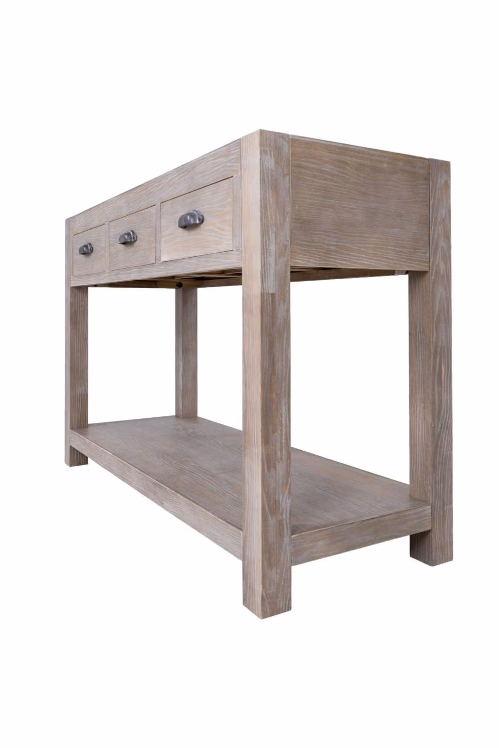 KDMD Haldon Collection 3 Drawer Console Table in Natural Wood for Hallway and Living Room – 3