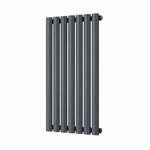 UK Radiators Omeara Anthracite Elliptical Tube Horizontal Designer Radiator H: 80.0 cm, W: 40.6 cm – 1
