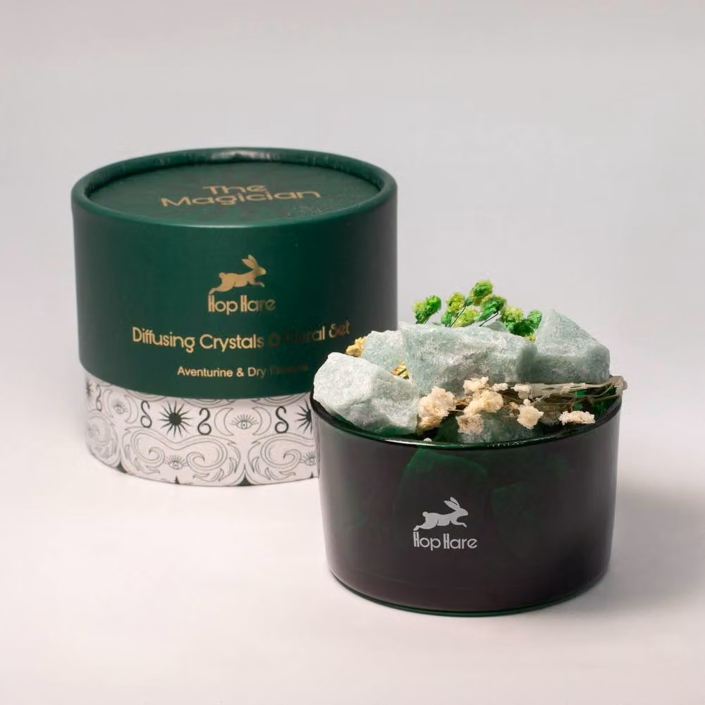 Serenityy Hop Hare Diffusing Crystals and Floral Set in Green – 3