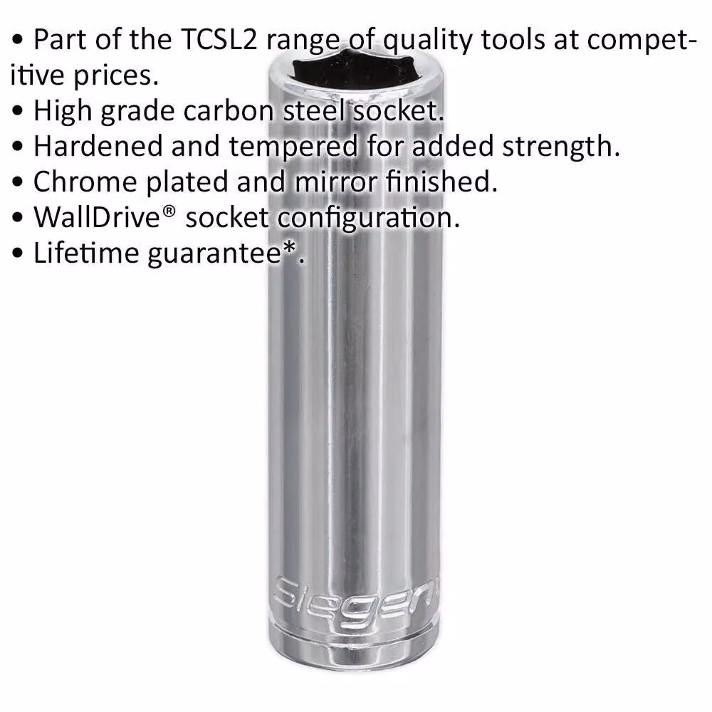 Loops 12mm Chrome Plated Deep Drive Socket 3/8 inch Square Drive in Silver Steel – 2