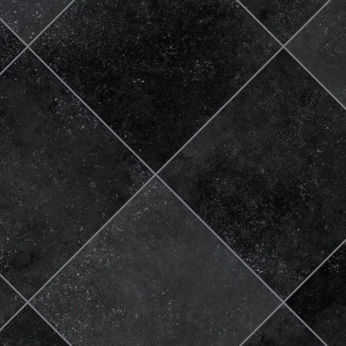 Vinyl Flooring UK Black Chequers Geometric Tile-Look Vinyl Flooring Sheet, 2.0mm, W: 300 cm x L: 600 cm