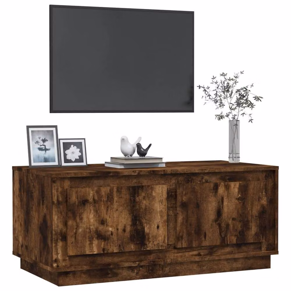 Berkfield Home Smoked Oak Coffee Table in Brown, W/D/H: 102 x 50 x 44 cm – 3