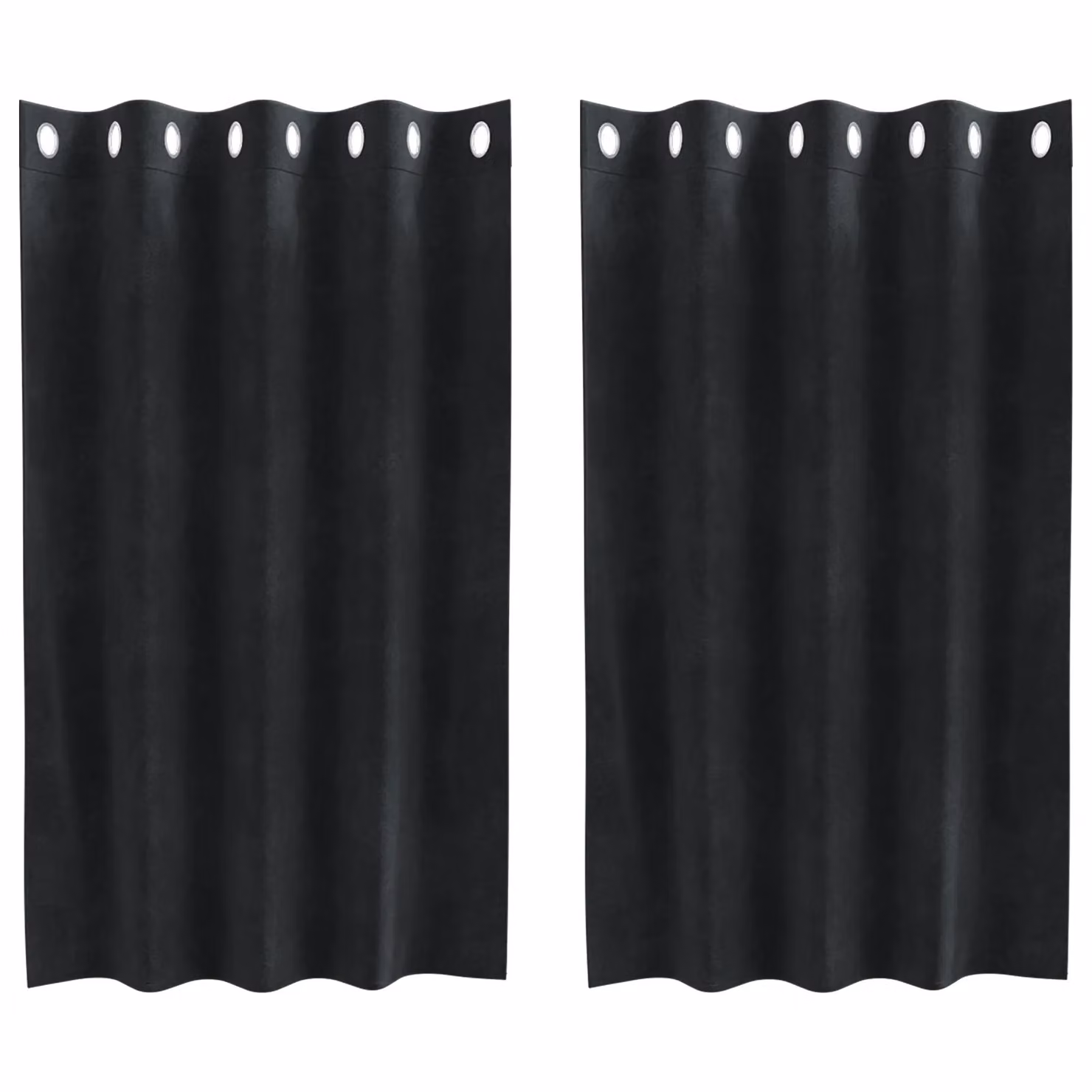 Berkfield Home Blackout Velvet Eyelet Curtains, 2 Pack, Black, W: 140 cm – 2