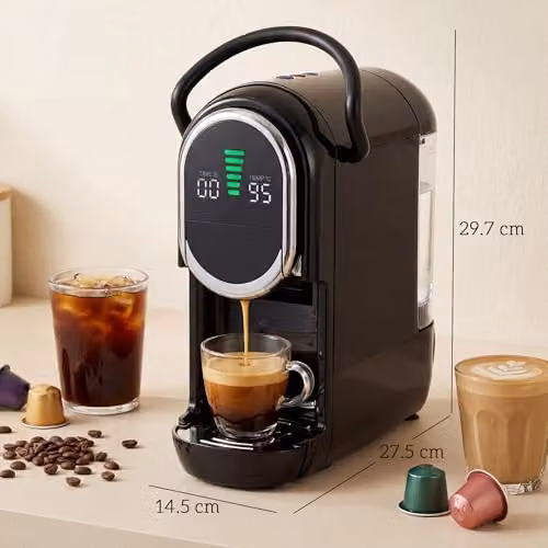 HOMCOM Pod Coffee Machine for Nespresso and Dolce Gusto Capsules, Black – 7