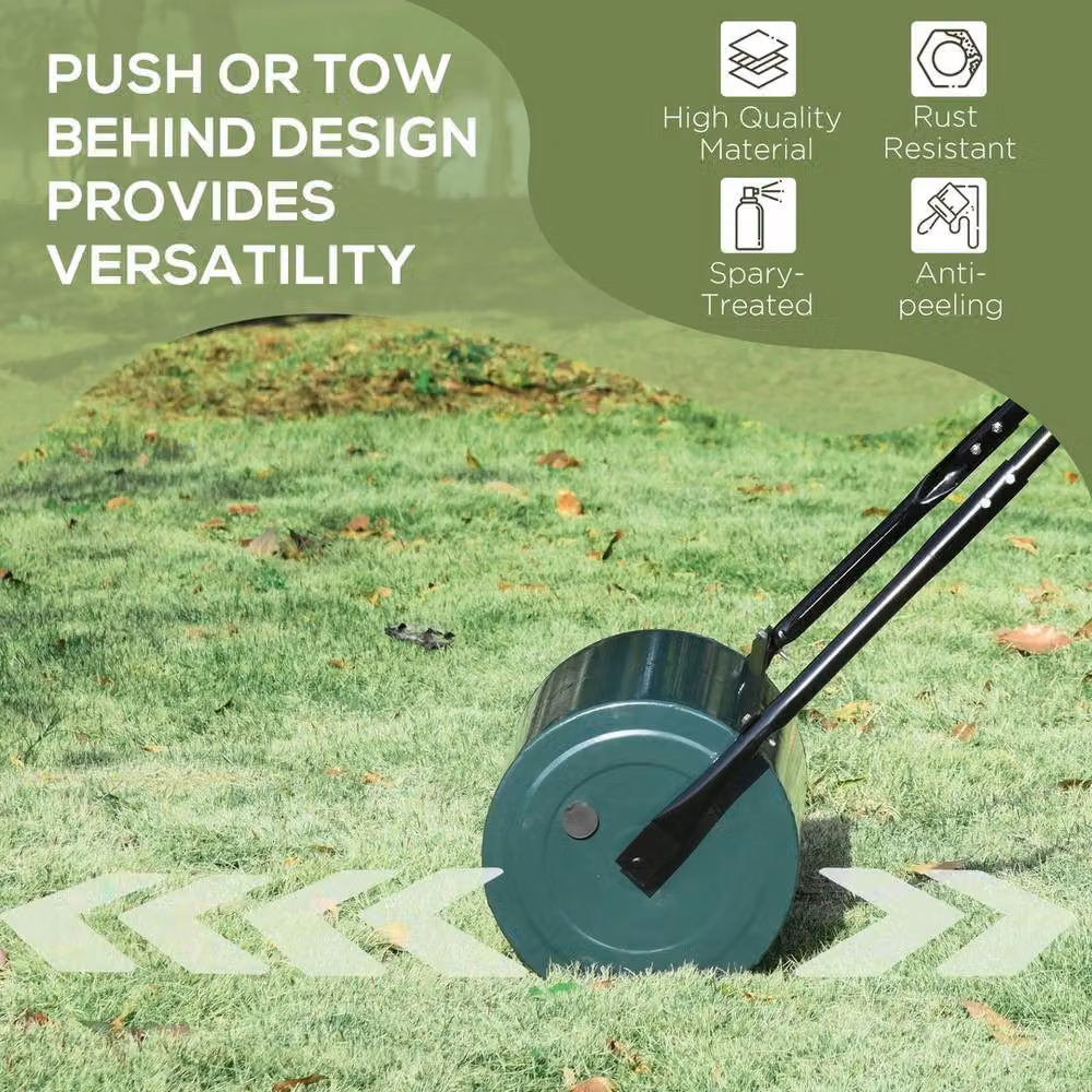 Kelvenix Green Metal Manual Garden Lawn Roller with 63 L Capacity, W: 50 cm, H: 30 cm – 4