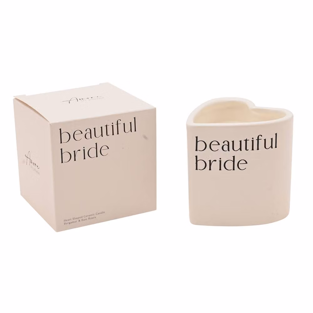 Juliana Amore Heart Ceramic Votive Candle in White for Weddings – 2