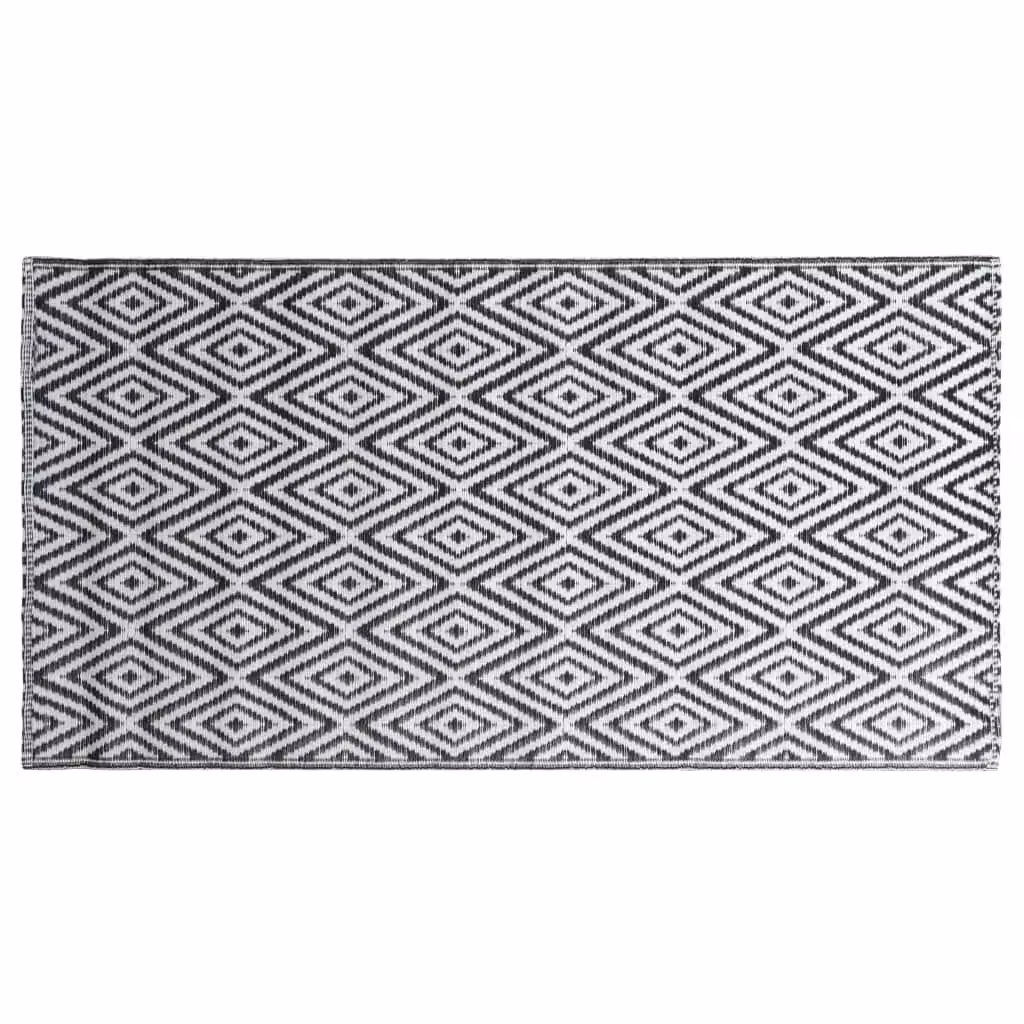 Berkfield Home Outdoor Polypropylene Carpet in White and Black, W: 190 cm, L: 290 cm – 3