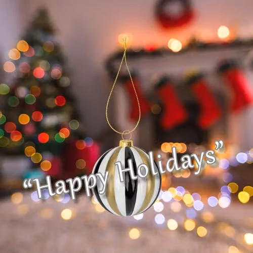 VFM e-Store Glass Christmas Hanging Bauble in Gold, Black, White and Multicolour, Diameter: 9 cm – 3
