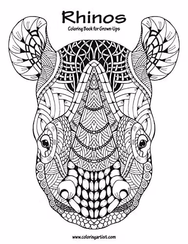 Rhinos Coloring Book for Grown-Ups Volume 1 by Createspace