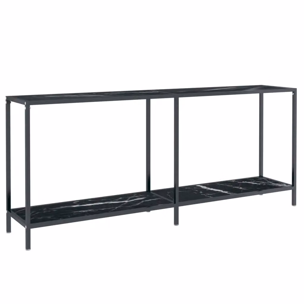 Berkfield Home Modern Black Tempered Glass Console Table W/D/H: 180 x 35 x 75.5 cm – 2