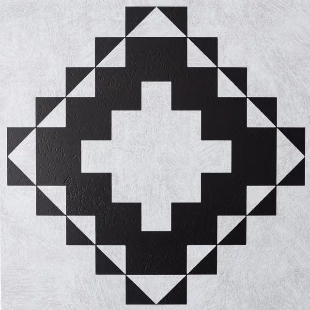 d-c-fix Victorian Geometric Peel and Stick Vinyl Floor Tiles, Black, 1sqm