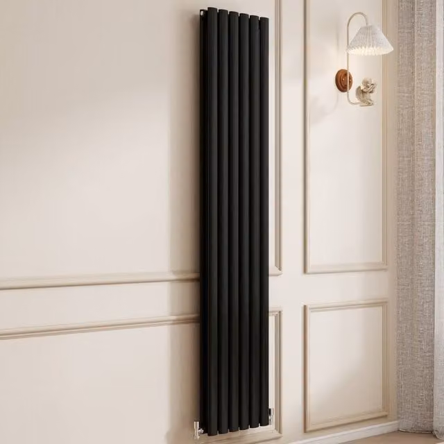 Banyetti Orva Black Vertical Double Oval Column Radiator H: 180 cm, W: 35.4 cm – 1