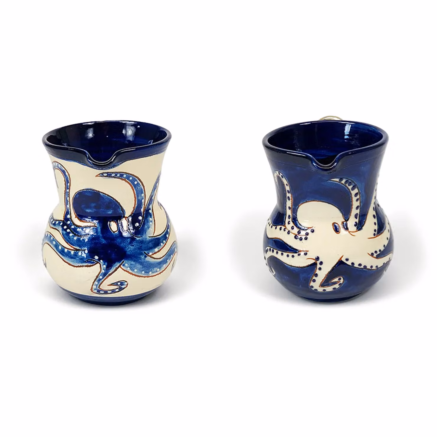Verano Spanish Ceramics Signature Blue and White Octopus Hand Painted Ceramic Small Pourer Jug 0.5 l – 2