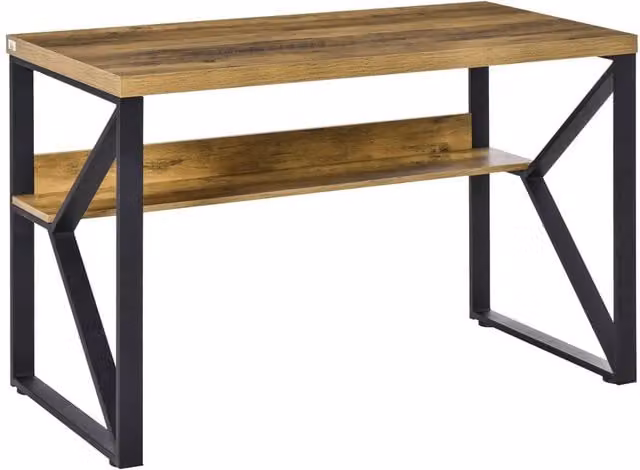 Rolipo Computer Desk with Storage Shelf in Brown, W: 120 cm, D: 60 cm – 1