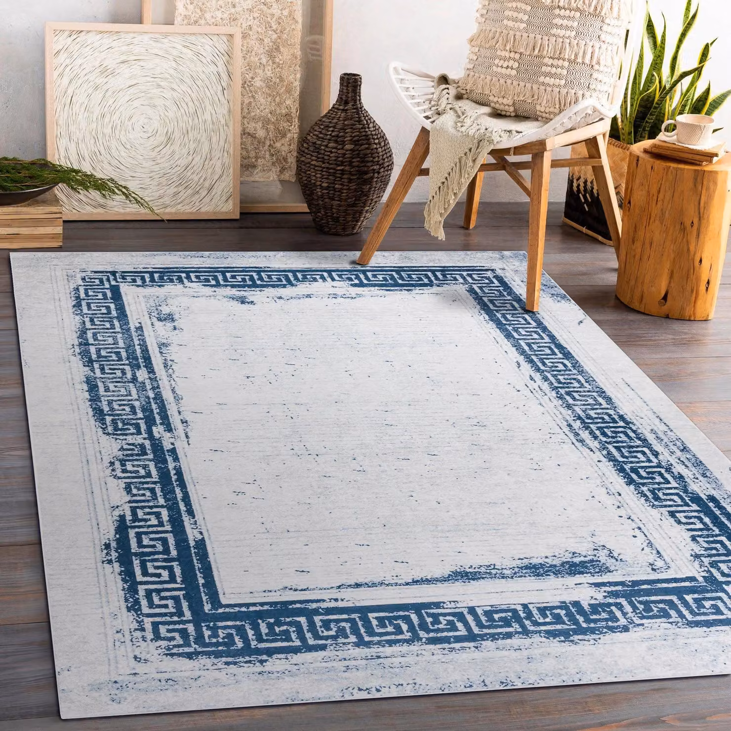 RugsX Andre White Rectangular Polyester Rug, W: 160 cm, L: 220 cm – 2