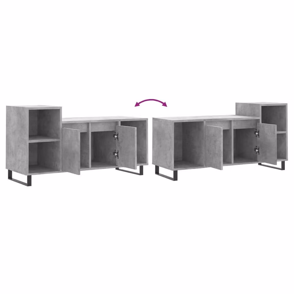 Berkfield Home Industrial TV Cabinet in Concrete Grey, W/D/H: 100 x 35 x 55 cm – 3
