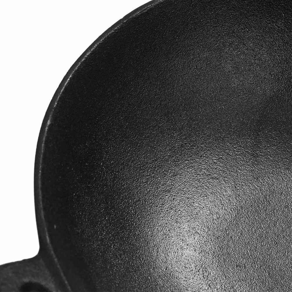 FLAVORA Black Uncoated Cast Iron Chinese Stir Fry Frying Pan W: 35.5 cm, D: 30 cm, H: 9 cm – 3