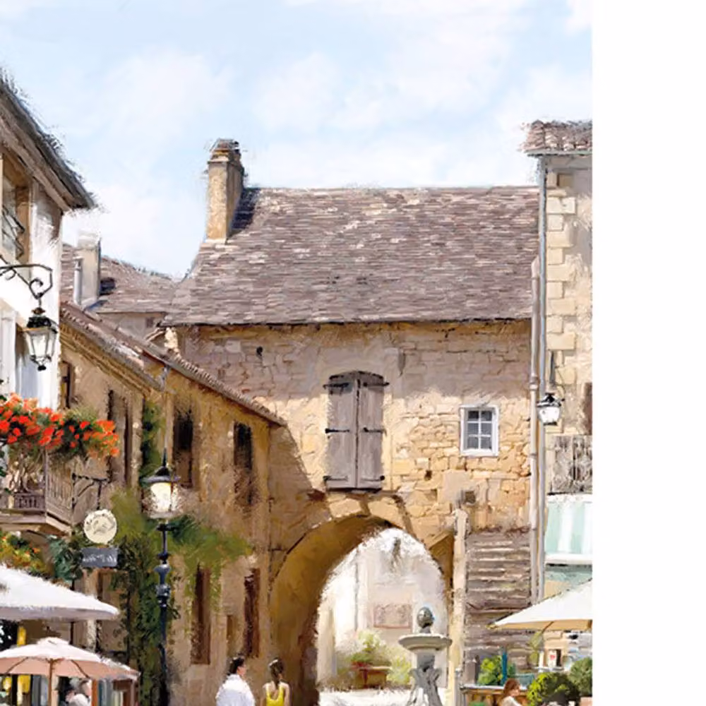 Richard Macneil Courtyard Cafe Multicolour Paper Poster – 2