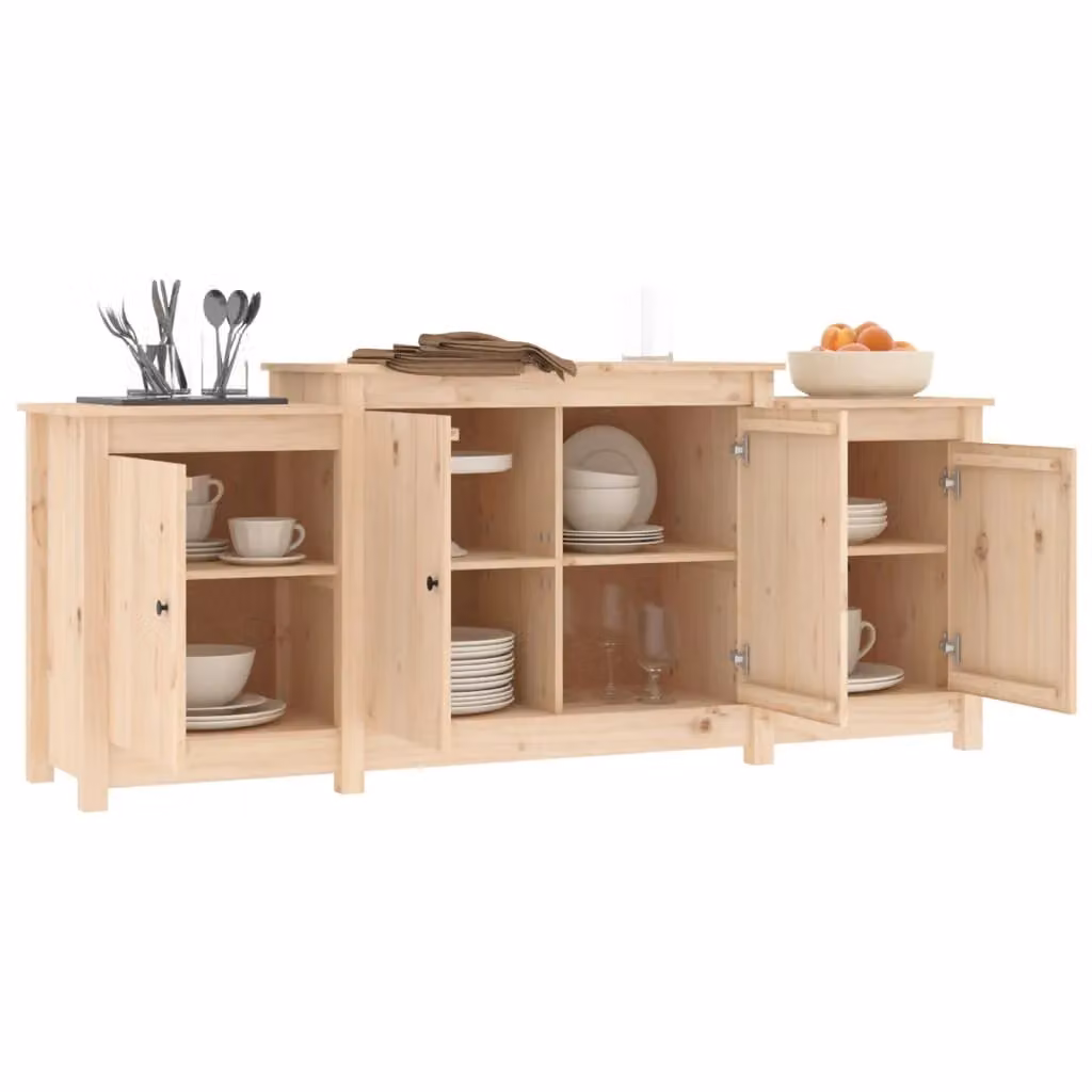 Berkfield Home Rustic Solid Wood Pine Sideboard in Brown, W/D/H: 164 x 37 x 68 cm – 2