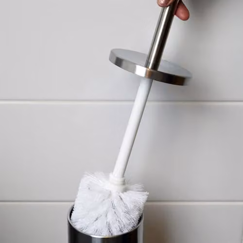 Harbour Housewares 5L Stainless Steel Pedal Bin and Toilet Brush Set in Silver – 4