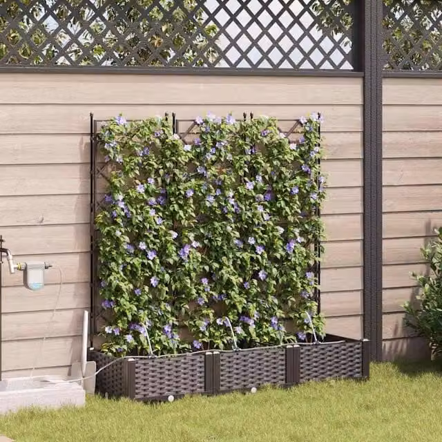 Berkfield Home Garden Planter Set with Water Irrigation System, 3 Pieces, Brown – 1