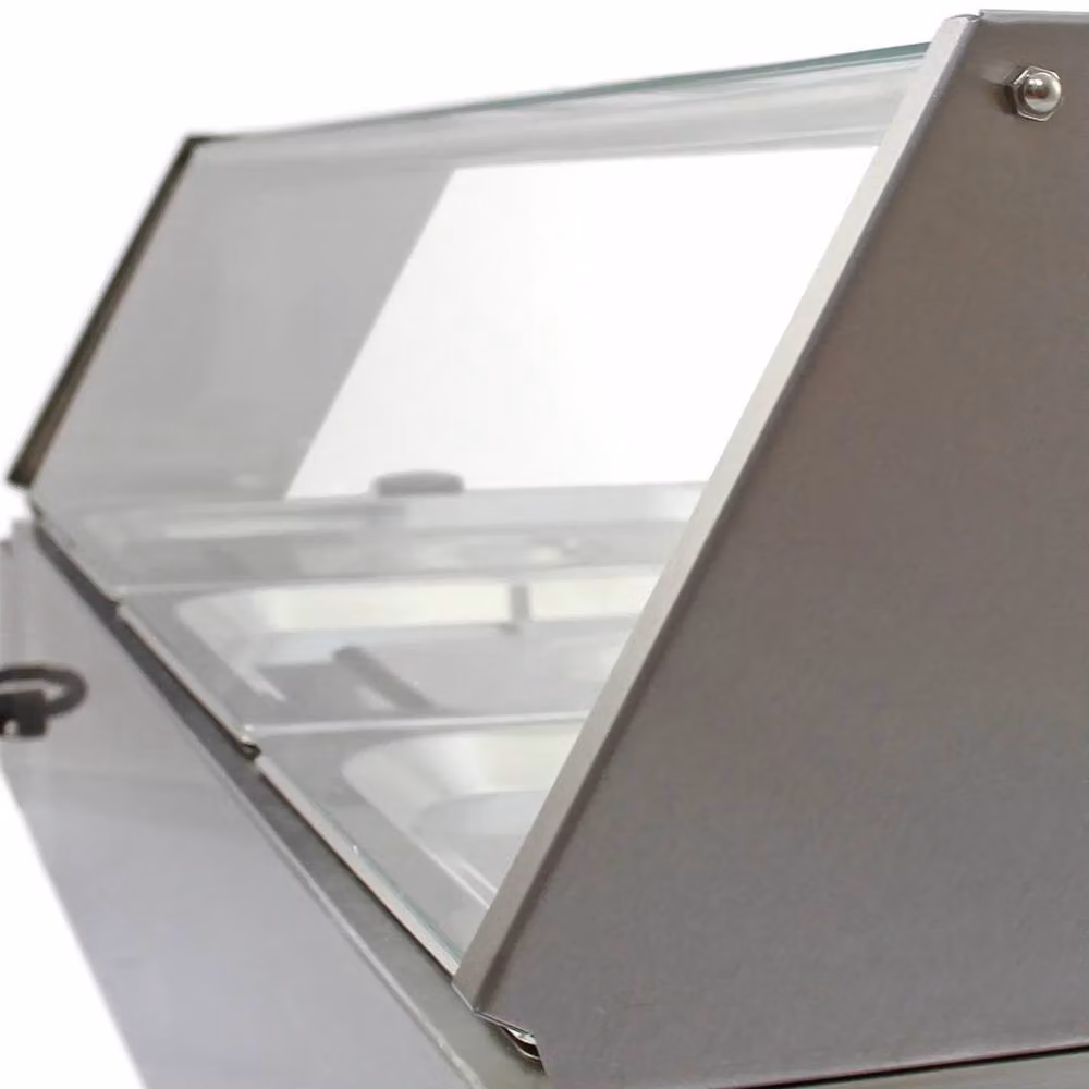 KuKoo 3 Pan Wet Well Bain Marie in Silver Stainless Steel and Glass – 2