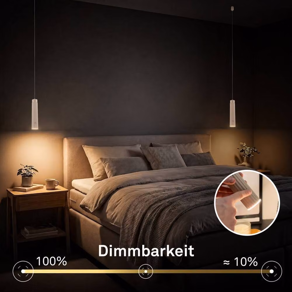 Briloner Beige Rechargeable Dimmable Height Adjustable LED Pendant Light – 3