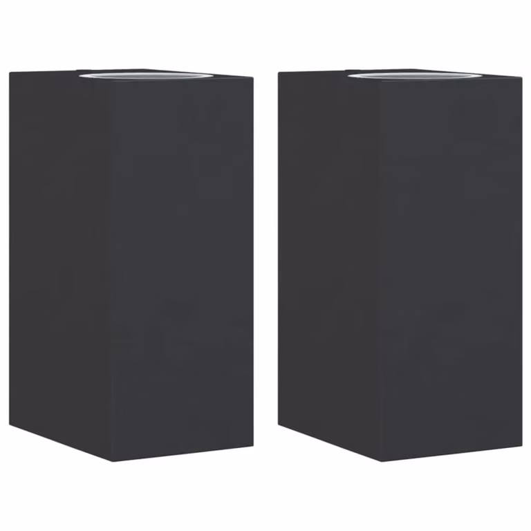 Berkfield Home Set of 2 Black Outdoor Wall Lights in Die-cast Aluminium and Glass