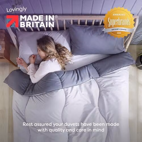 Slumberdown Coverless King Size Summer Duvet, 4.5 Tog, Grey Reversible Hollow Fibre Duvet with 2 Matching Pillowcases – 5