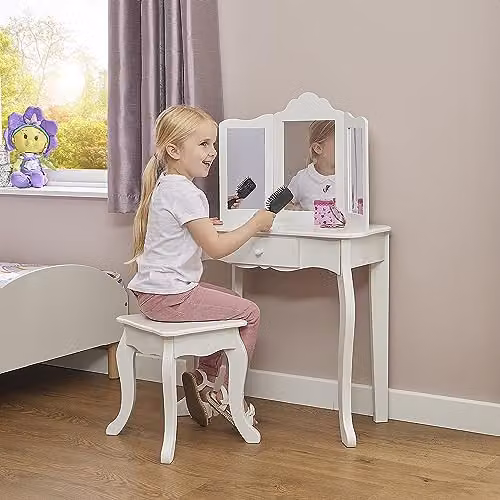 Liberty House Toys White Vanity Table and Stool Set