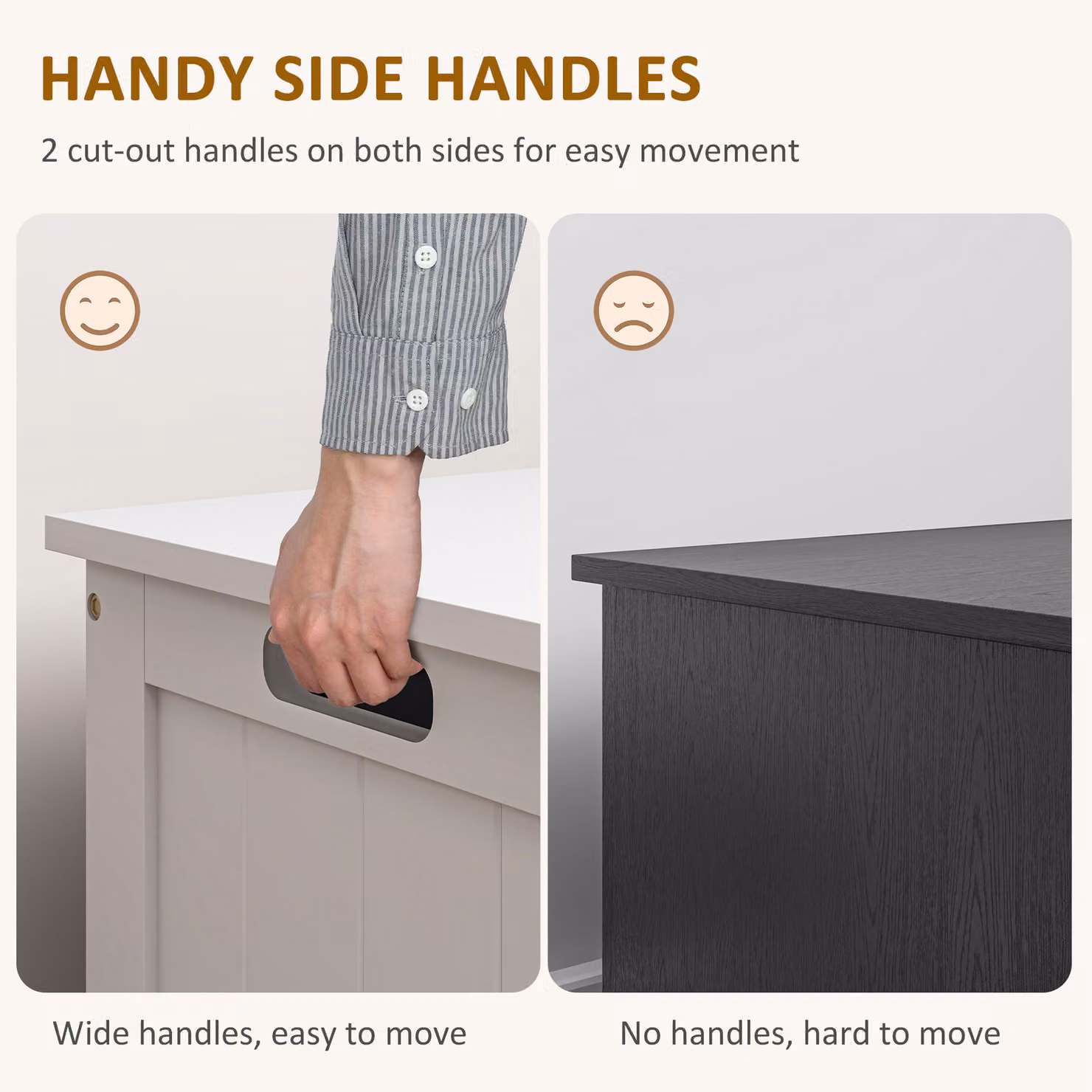 HOMCOM Modern White Wooden Storage Chest and Toy Box with Soft-Close Lid, W/D/H: 76 x 40 x 48 cm – 3